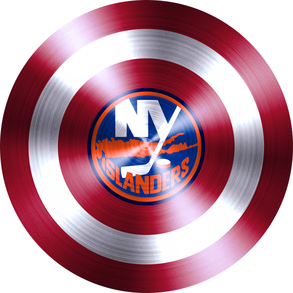 Captain American Shield With New York Islanders Logo vinyl decal